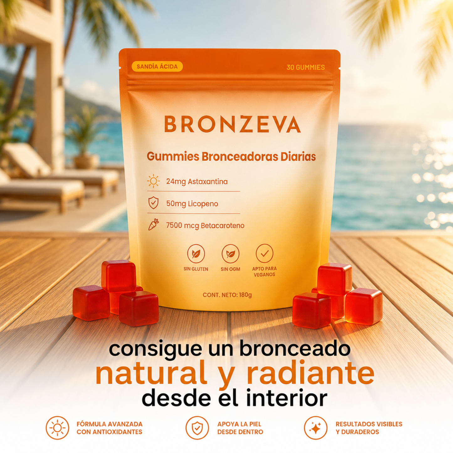 Consigue el Bronceado Dorado que el Sol Nunca Te Dio con Bronzeva™