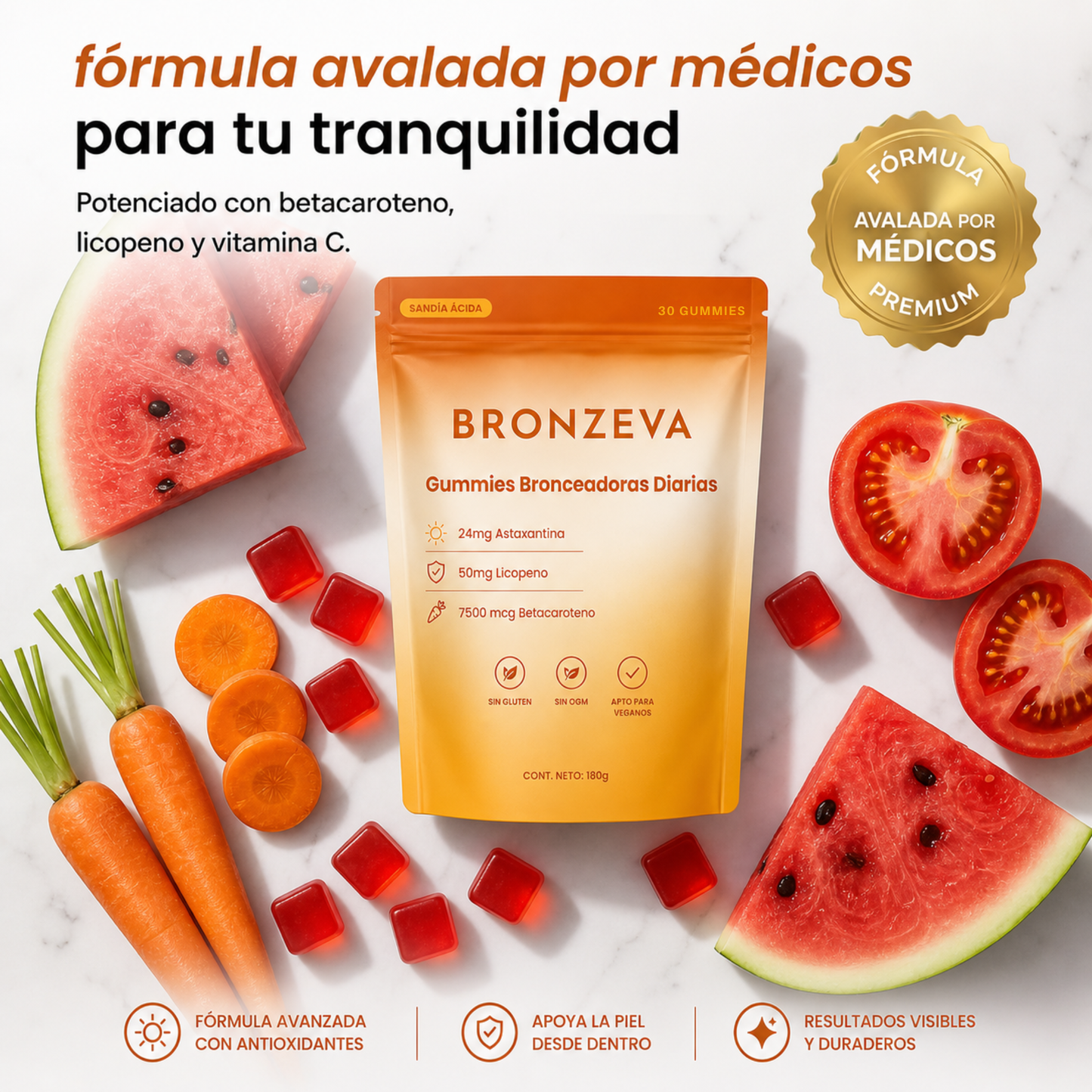 Consigue el Bronceado Dorado que el Sol Nunca Te Dio con Bronzeva™